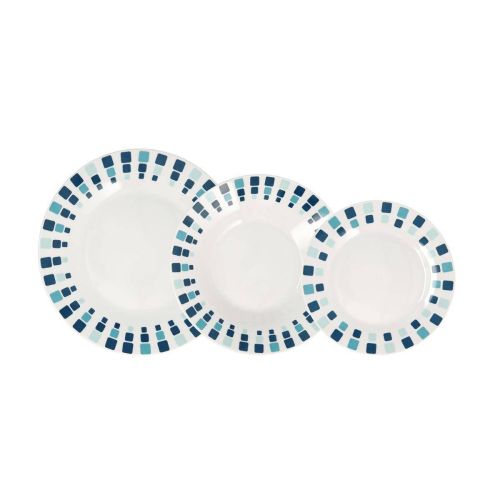 Vajilla de Porcelana Blanca 18 Piezas para 6 Personas SIMETRIC QUID