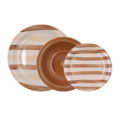 Set Vajilla de Cerámica Marrón 18 Piezas para 6 Personas CRETA QUID