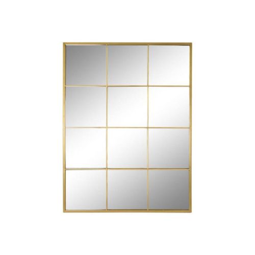 Espejo de Pared de Cristal y Hierro Dorado de 90x120 cm ES-198819