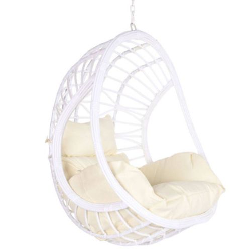 Sillón de Ratán Sintético Colgante Color Blanco MB-200842