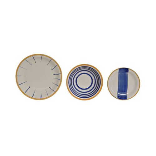 Juego de Mesa de 18 Platos de Gres con Diseño PC-186252