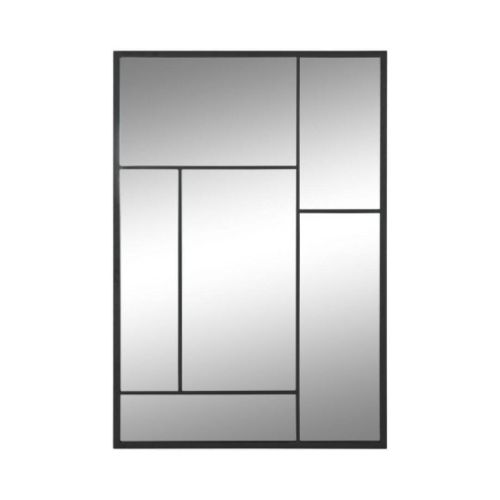 Espejo de Pared Vertical de Cristal y Hierro Negro de 90 cm ES-215373