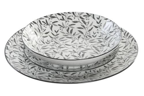 Vajilla de Porcelana de 18 Piezas Bambú Gris Claro PC-219215