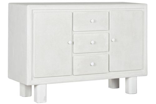 Aparador de 120 cm de MDF-Abeto Acabado Rugoso Blanco MB-216609