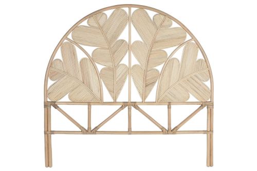 Cabecero de Ratán 153x149 cm Acabado Natural con Diseño de Hoja MB-215358