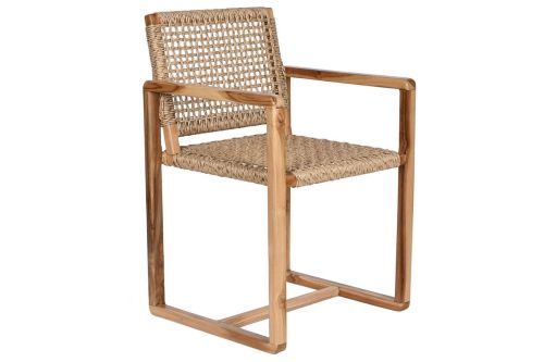 Silla de Madera Teca-Ratan 54x83 cm Natural MB-208002