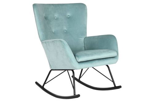 Mecedora Metal‑Poliéster Terciopelo Azul MB-211338