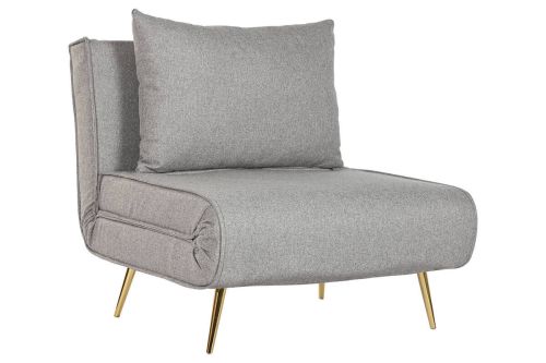 Sofá Cama Tapizado en Poliéster Crema con Patas de Metal MB-221699