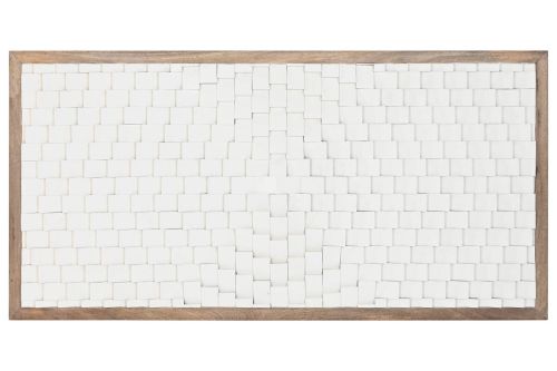 Cabecero de Cama 3D en Blanco Madera de Mango MB-220980