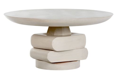 Mesa de Centro Escultórica Base Apilada de Madera MB-213348