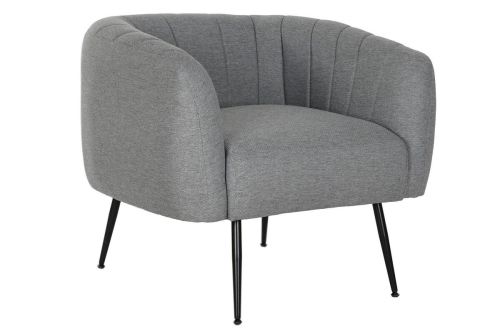 Sillón de Salón en Poliéster Gris con Patas Metálicas MB-207908
