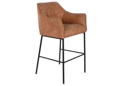 Taburete Alto en Símil Piel con Estructura Metálica Camel MB-207833