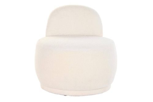 Sillón Puff Tapizado en Poliéster Borreguito Blanco MB-199964