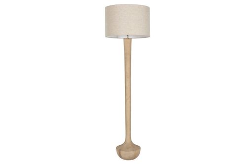 Lámpara de Pie en Madera de Mango y Pantalla de Algodón LA-217670