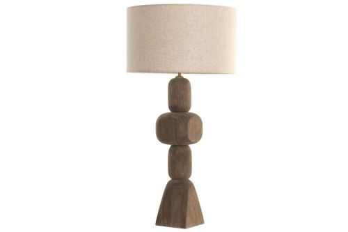 Lámpara de Sobremesa de Madera de Mango y Pantalla de Lino LA-221940