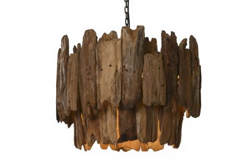 Lámpara de Techo Teca y Hierro 65 cm LA-217896
