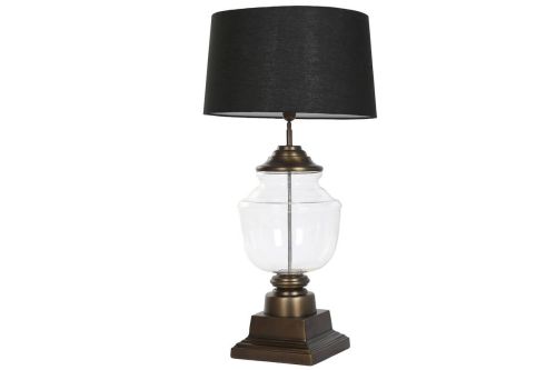 Lámpara de Mesa en Acero Patinado y Cristal LA-219565