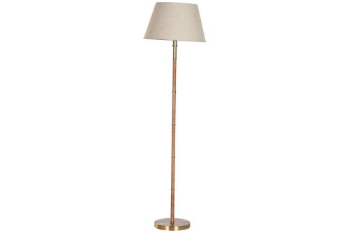 Lámpara de Pie Latón Ratán Natural LA-219583