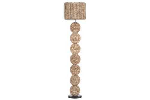 Lámpara de Pie Madera Metal Marrón LA-223301