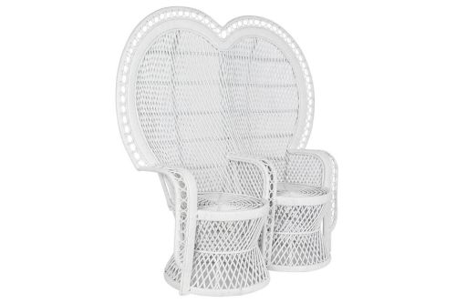 Sillón de Jardín de Ratán Blanco 2 Plazas MB-207721