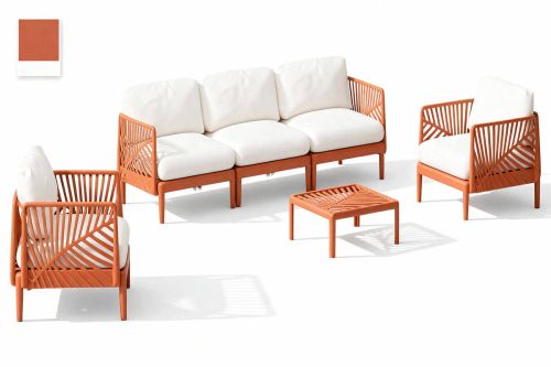 Conjunto de Jardín en Polipropileno Color Terracota MB-224150