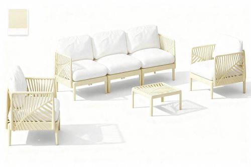 Conjunto de Jardín en Polipropileno Color Crema MB-224151