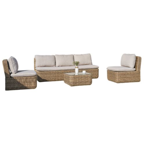 Conjunto de Jardín Ratán Sintético con Cristal MB-224518