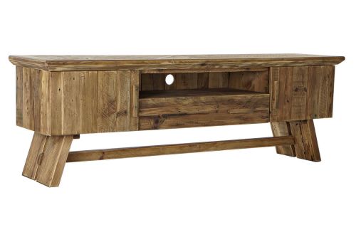 Mueble TV de Madera Reciclada Natural con Puertas y Cajón MB-182194