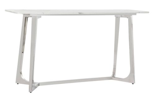 Consola en Acero y Mármol Plateado MB-182534