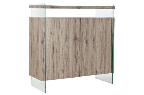Aparador Estructura de Cristal Templado y MDF Natural MB-191420
