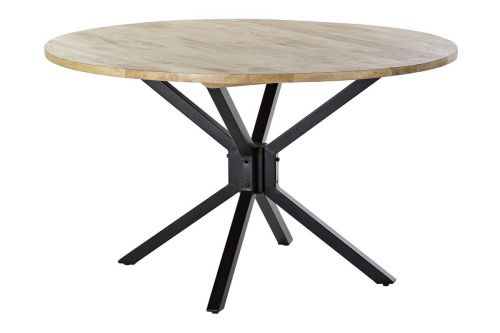 Mesa de Comedor Redonda de Madera de Mango y Metal MB-194920