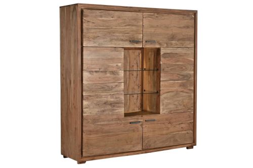 Armario de Madera de Acacia Natural Marrón MB-195042
