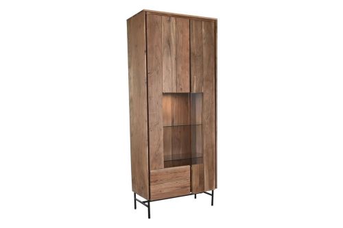 Vitrina de Salón en Madera de Acacia con Cristal MB-201135