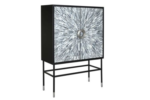 Aparador de Hueso y Resina Taracea Negro MB-202089