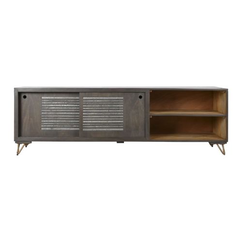 Mueble TV de Mango con Patas de Metal Marrón MB-202258