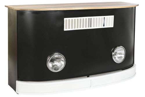 Mueble Bar de Hierro y Mango 157 cm Furgoneta Clásica Negra MB-205016