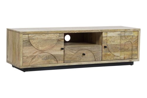 Mueble TV de Madera de Mango con Puertas y Cajón MB-205539