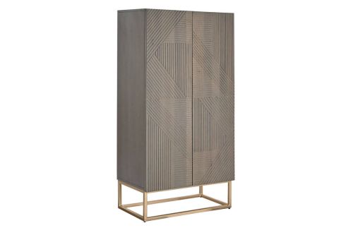 Armario de Madera Gris Oscuro 2 Puertas MB-205745