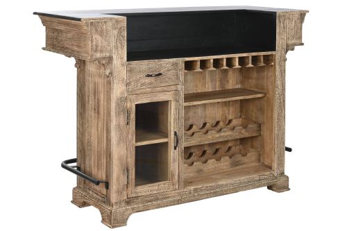 Mueble Bar de Madera de Mango y Metal Natural MB-208951