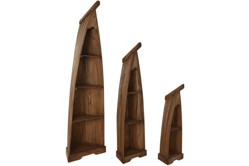 Set de 3 Estanterías de Madera Natural Caobilla MB-211299