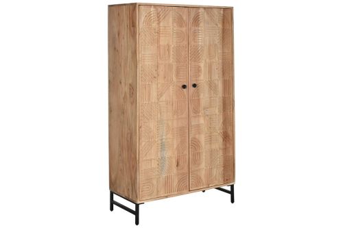 Armario de Madera de Acacia con Patas de Metal 90 cm MB-212652