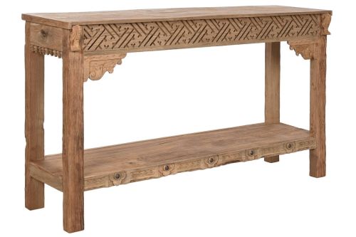 Consola Tallada en Madera de Teca Reciclada MB-213879