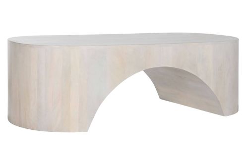 Mesa de Centro de Madera de Mango Blanca 137 cm MB-214816