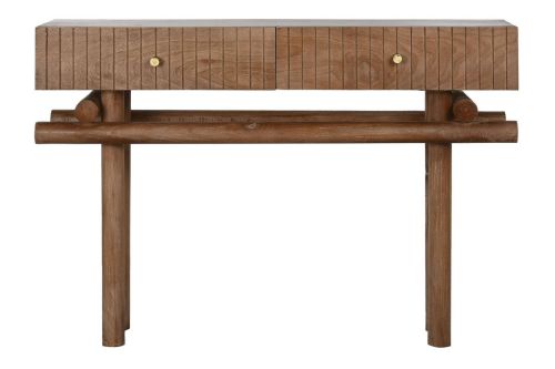 Consola de Madera de Mango Natural 2 Cajones MB-215099
