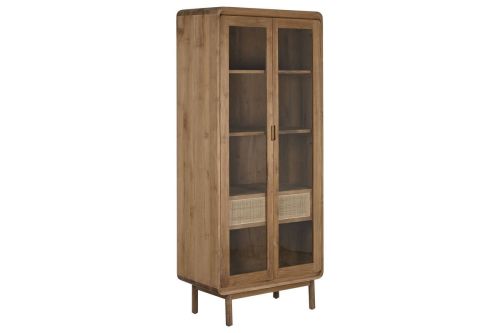 Vitrina de Cristal en Madera de Teca Natural MB-215338