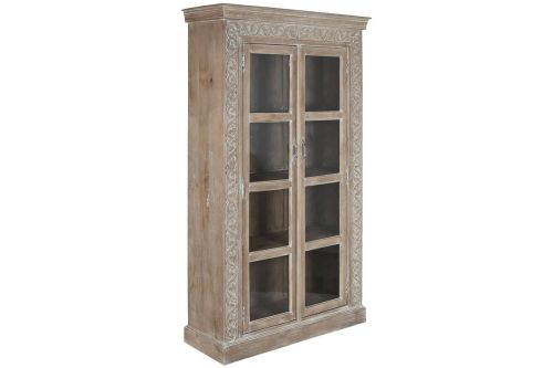 Vitrina de Madera de Mango Tallada a Mano MB-216505