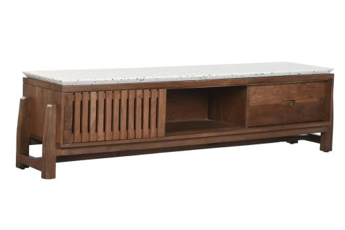 Mueble TV de Acacia con Superficie de Terrazo MB-219026