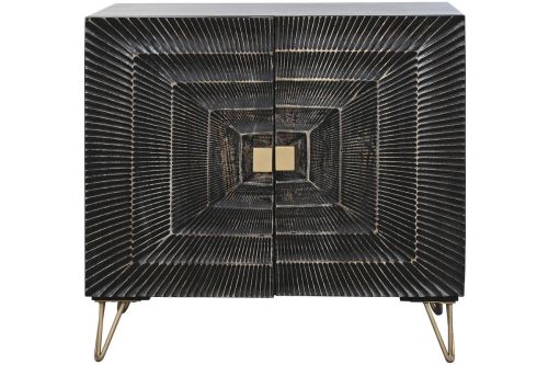 Aparador de Madera de Mango Mandala Negro MB-219958