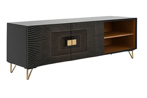 Mueble TV de Mango y Metal Negro Mandala MB-219959