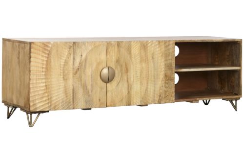 Mueble TV de Madera de Mango con Diseño de Mandalas y Metal MB-219963